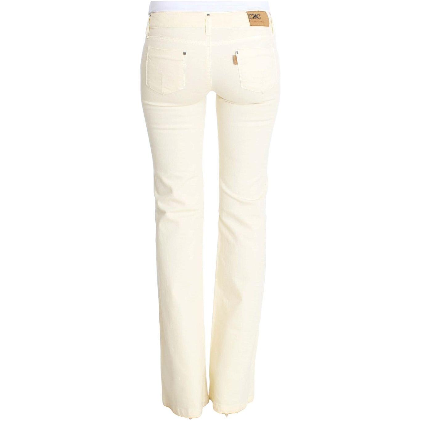 Costume National Chic Off-White Flared Designer Jeans Costume National