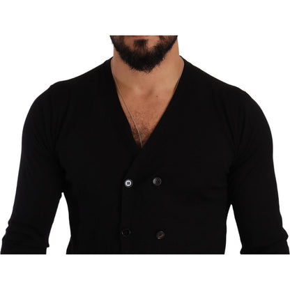 Dolce & Gabbana Black Cashmere Button Down Cardigan Sweater