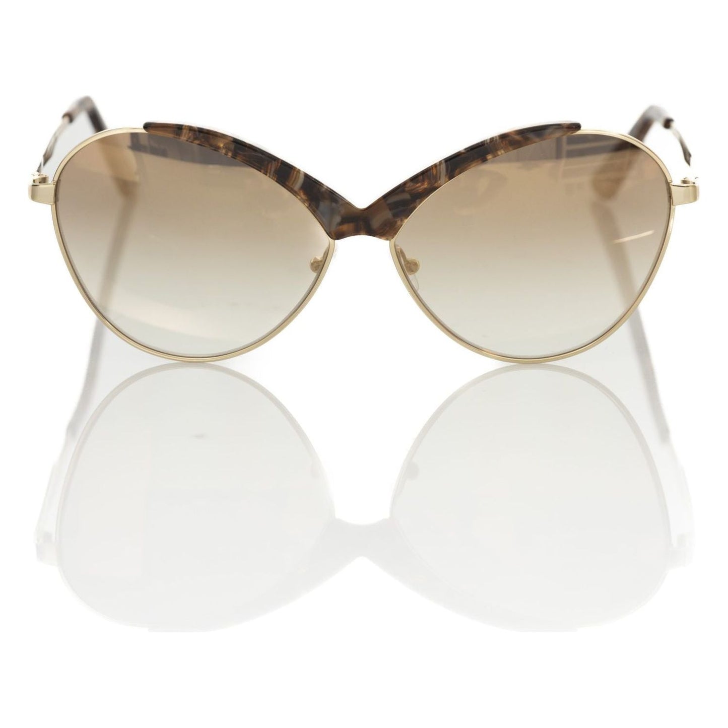 Frankie Morello Beige Metallic Women Sunglass Frankie Morello