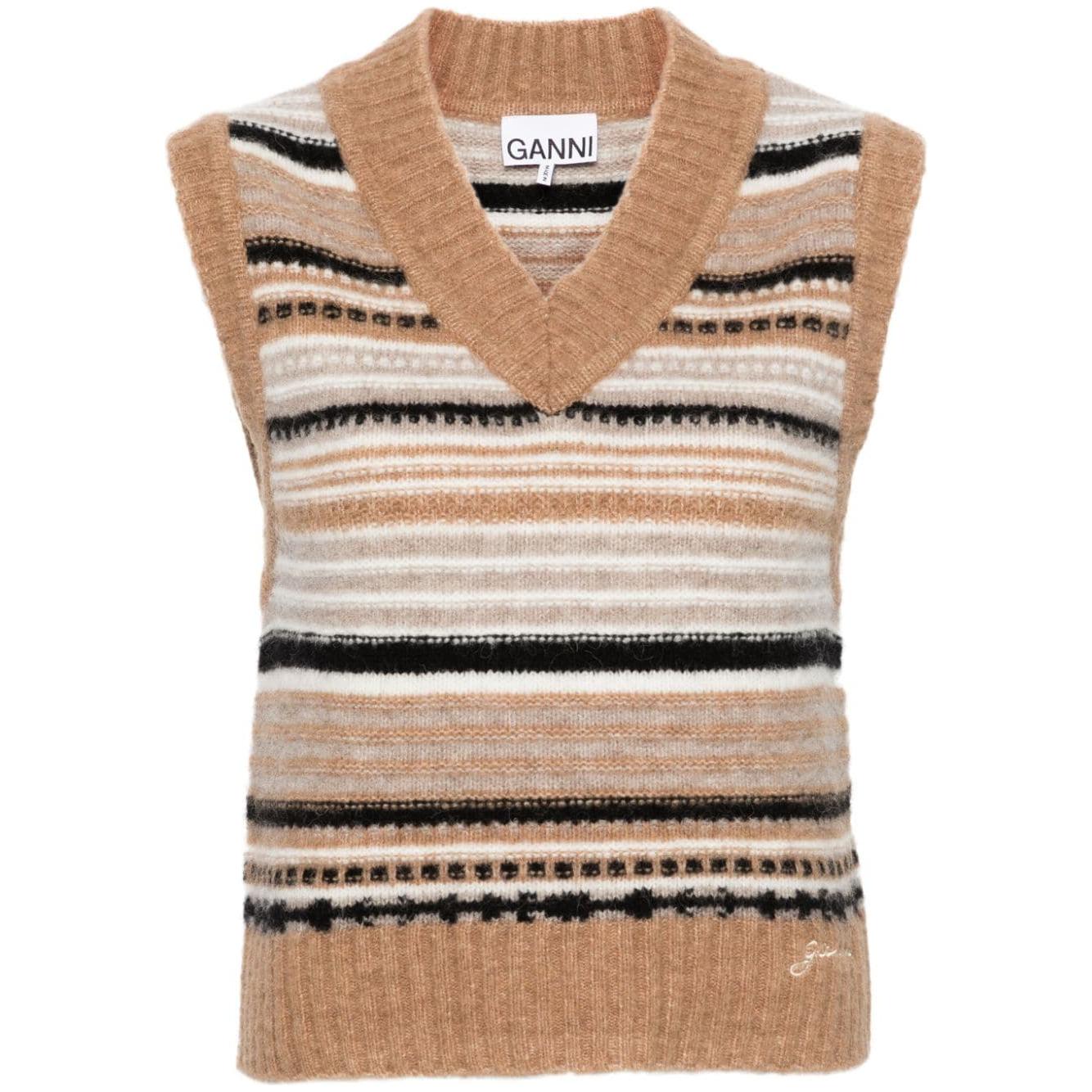 GANNI Sweaters Beige Topwear Ganni