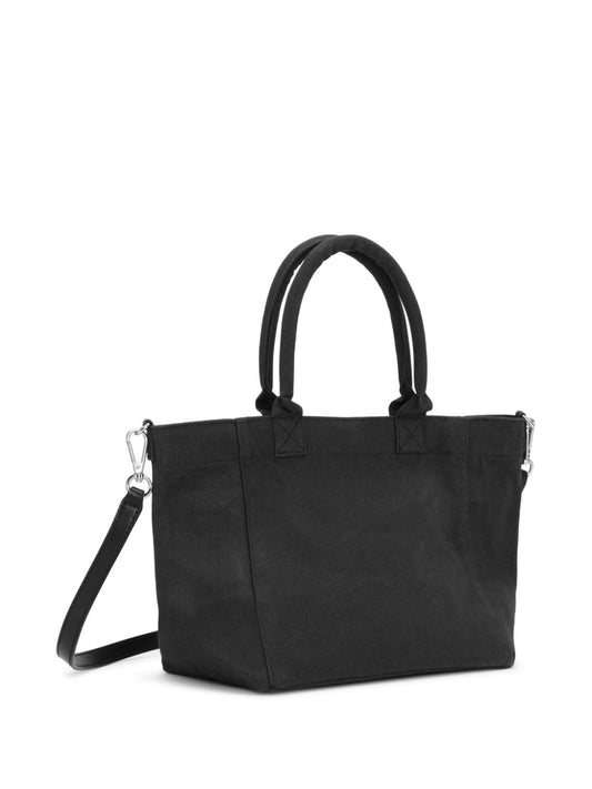 GANNI black embroidered logo Bag Shopper Ganni