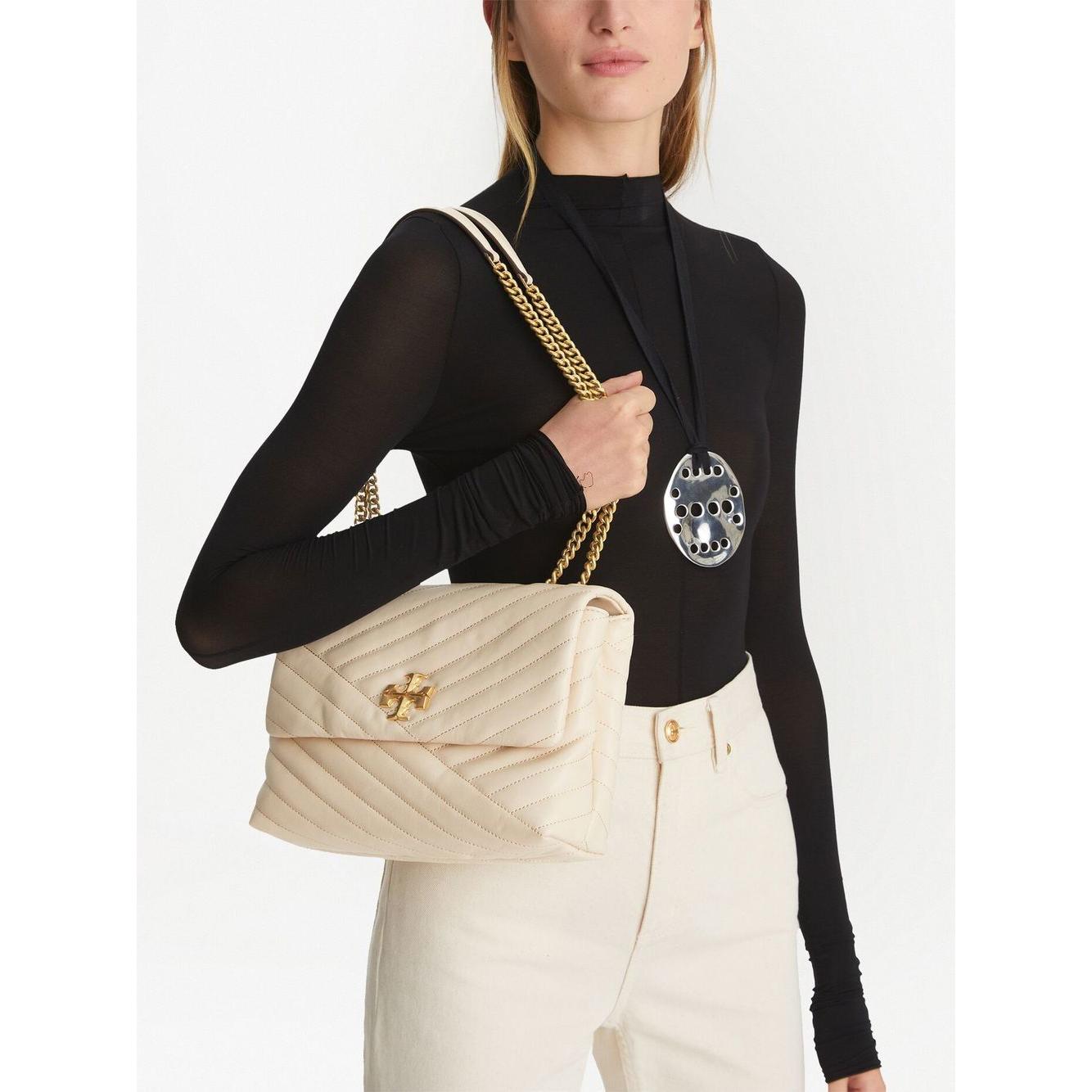 Tory Burch cream white leather quilted finish Bag Shoulder Tory Burch