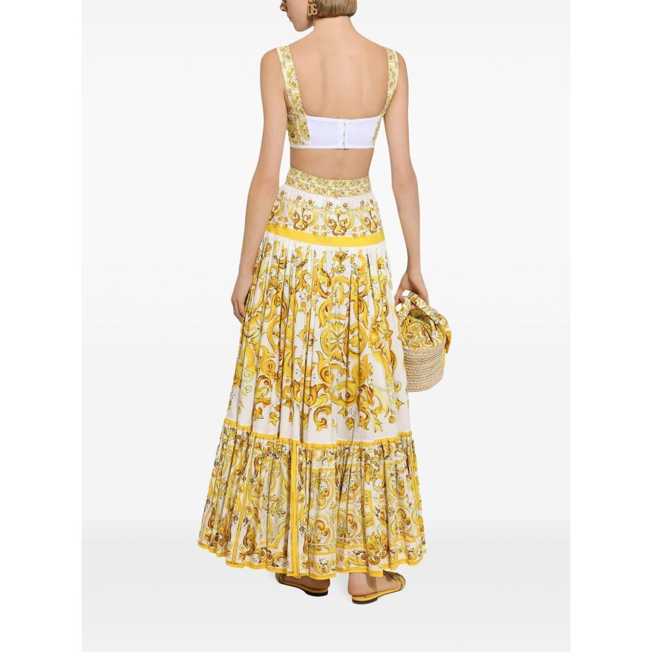 Dolce & Gabbana cotton poplin Skirts Yellow Skirts Dolce & Gabbana