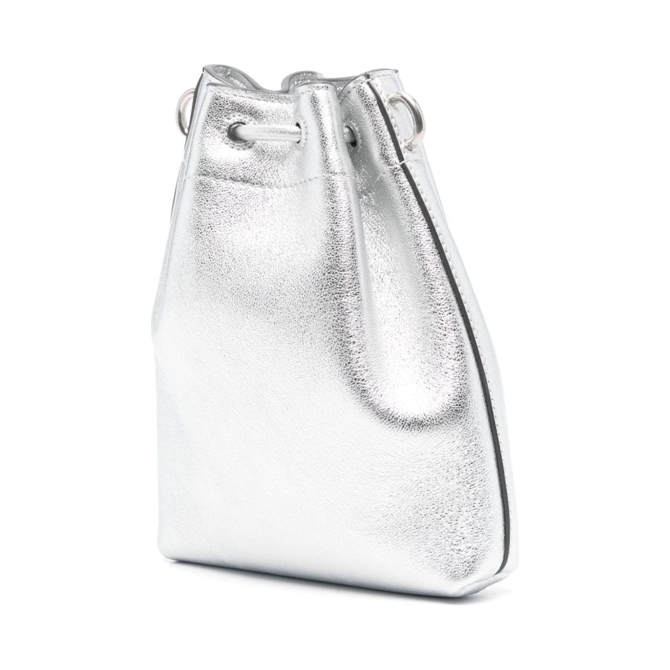 Jimmy Choo silver-tone leather metallic Bucket Bag Clutches Jimmy Choo