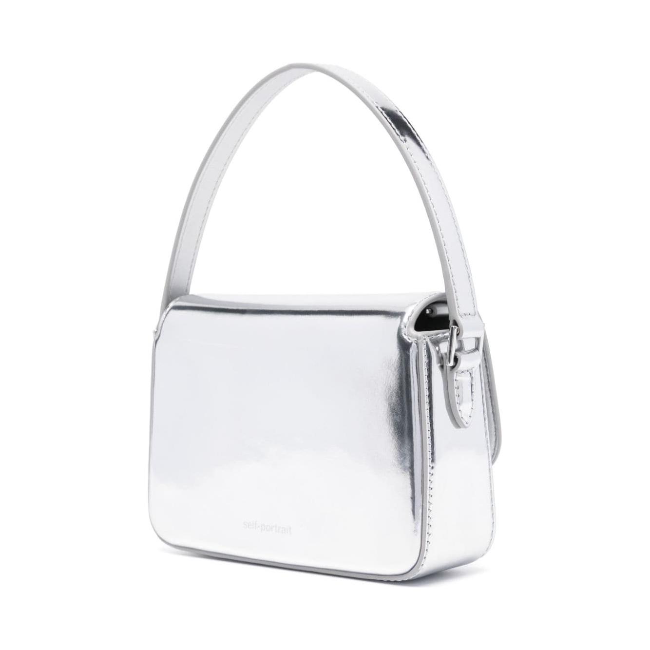 Self-Portrait calf leather smooth grain mirrored finish Handbag Shoulder Self-Portrait