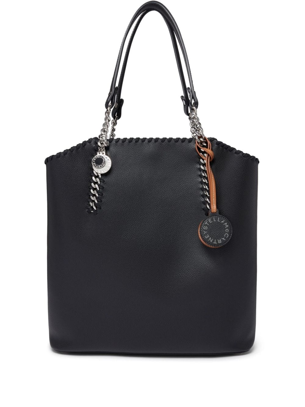 Stella McCartney black artificial leather grained texture Tote Bag Shopper Stella McCartney