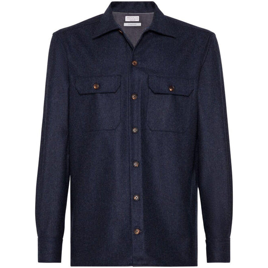 Brunello Cucinelli Shirts Blue Shirts Brunello Cucinelli