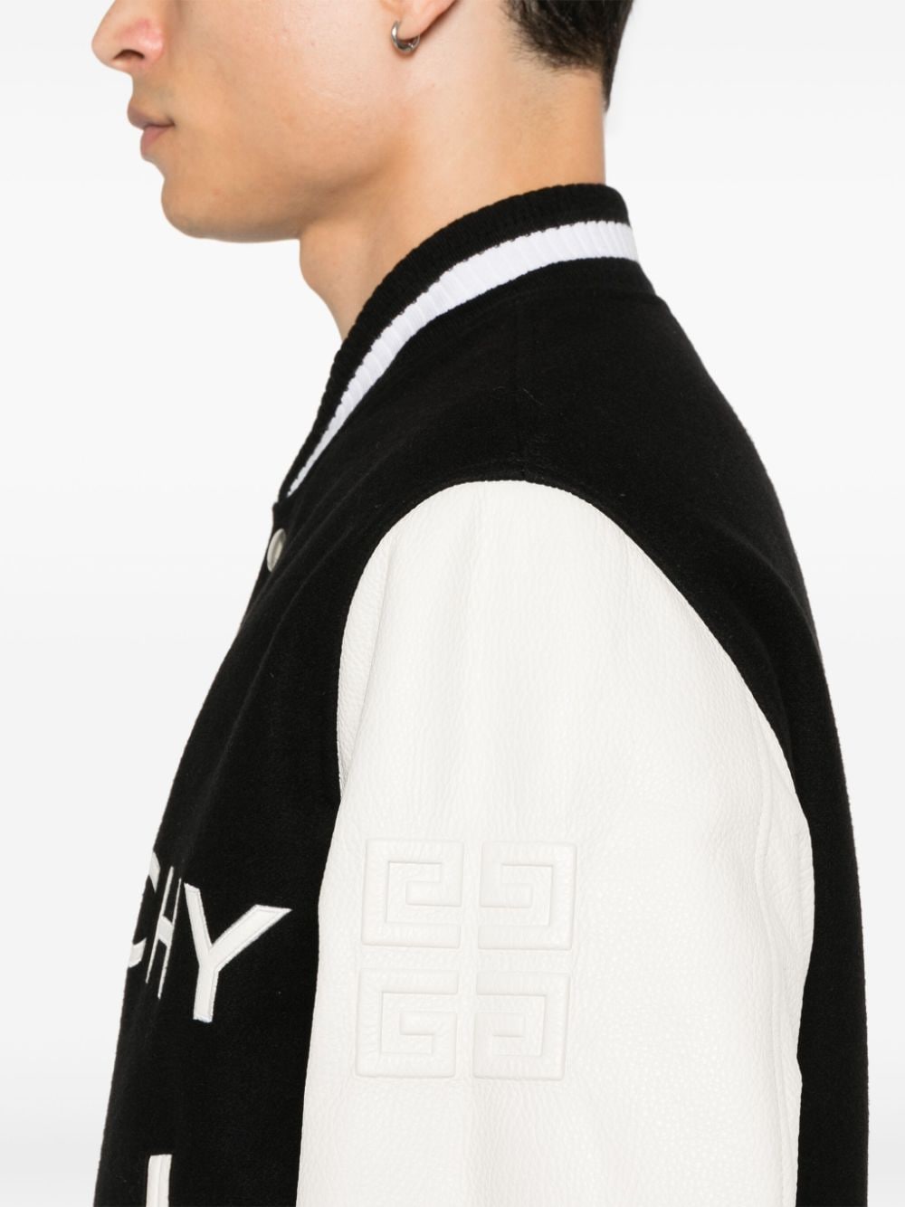 Givenchy varsity jacket logo print Black & White