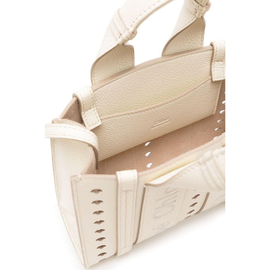 Chloè Ivory Leather Perforated Tote Bag Shopper Chloè