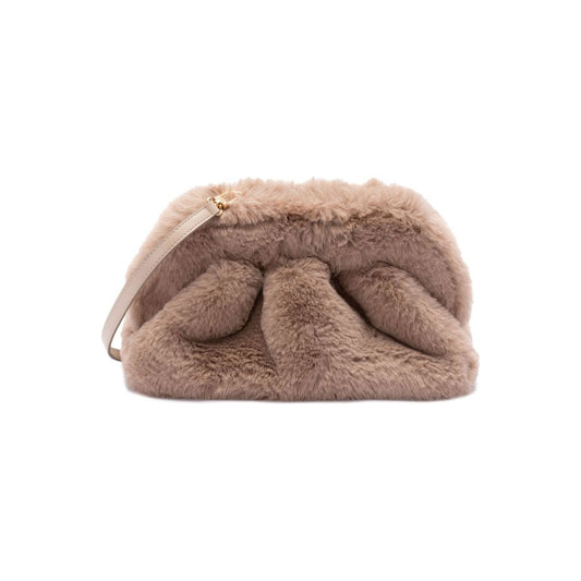 THEMOIRE' brown faux-fur design Clutch Bag Clutches Themoire'