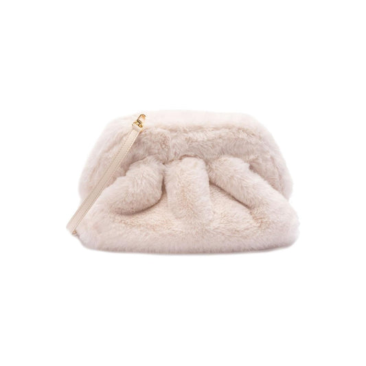 THEMOIRE' beige faux-fur design Clutch Bag Clutches Themoire'