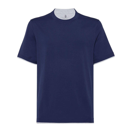 Brunello Cucinelli T-shirts and Polos Blue Topwear Brunello Cucinelli