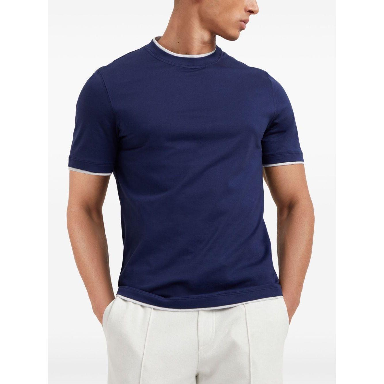 Brunello Cucinelli T-shirts and Polos Blue Topwear Brunello Cucinelli