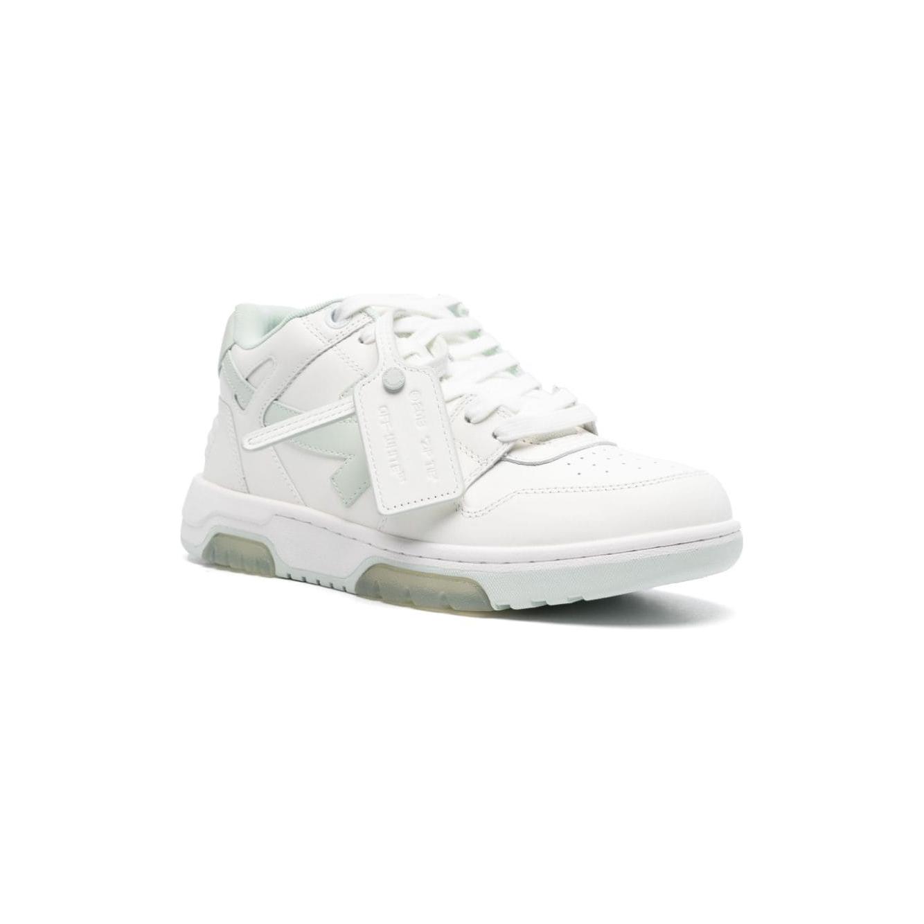 Off-White Men Leather Sneakers Green-White Sneakers Off White