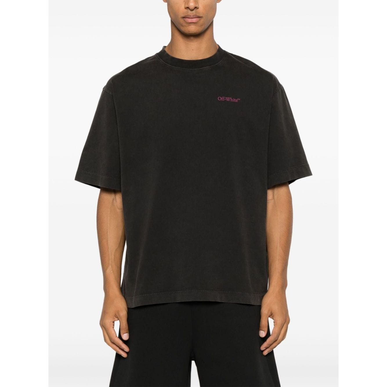 Off White T-shirts and Polos Black Topwear Off White