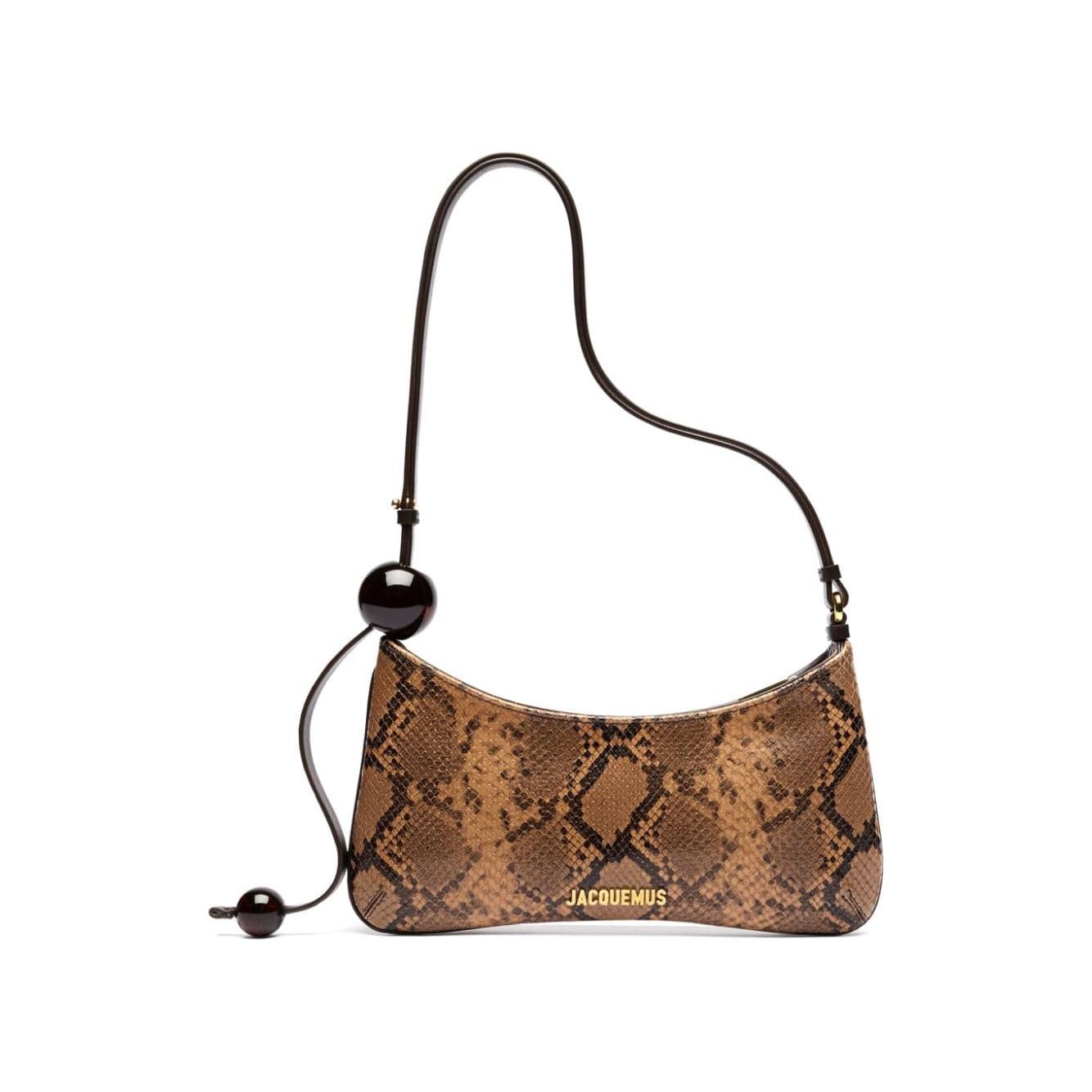 JACQUEMUS brown cotton calf leather python Bag Shoulder JACQUEMUS