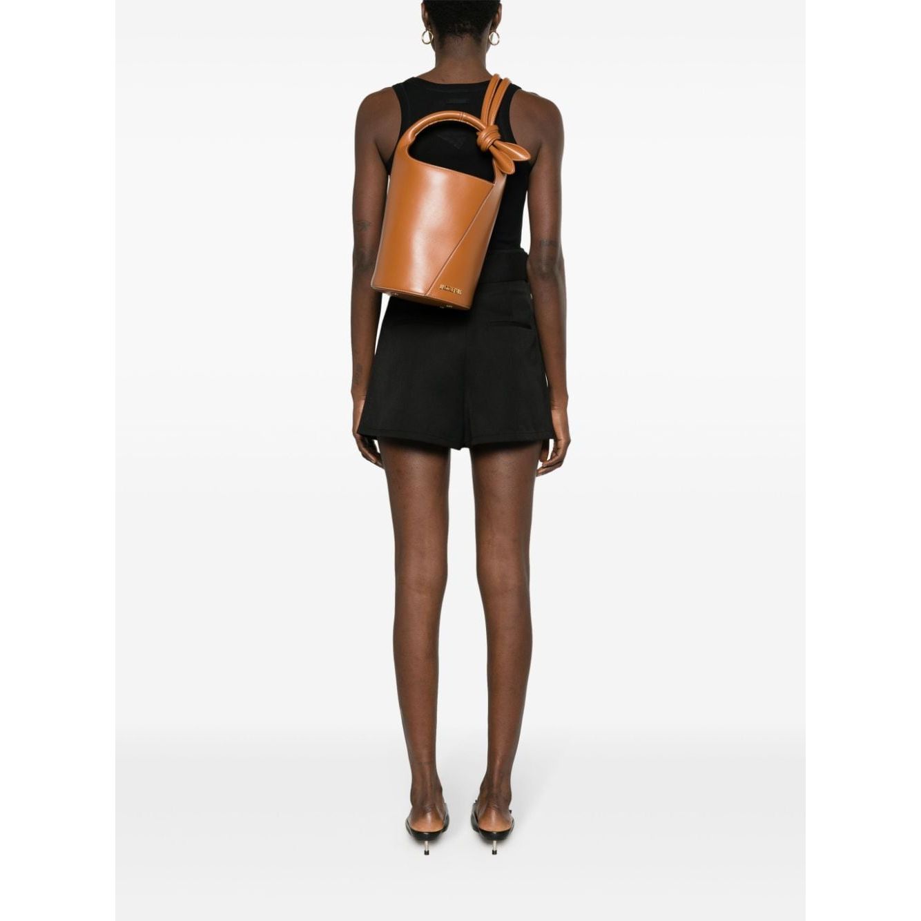 JACQUEMUS  brown calf leather bucket Bag Shoulder JACQUEMUS