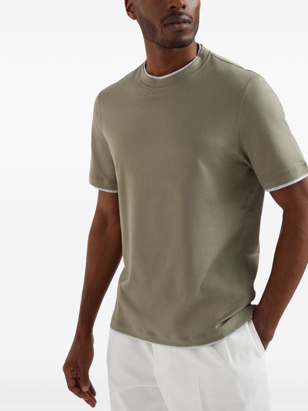 Brunello Cucinelli T-shirts and Polos Green Topwear Brunello Cucinelli