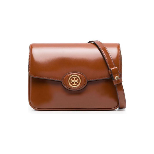 Tory Burch Robinson Spazzolato Convertible Shoulder Leather Brown Bag Shoulder Tory Burch