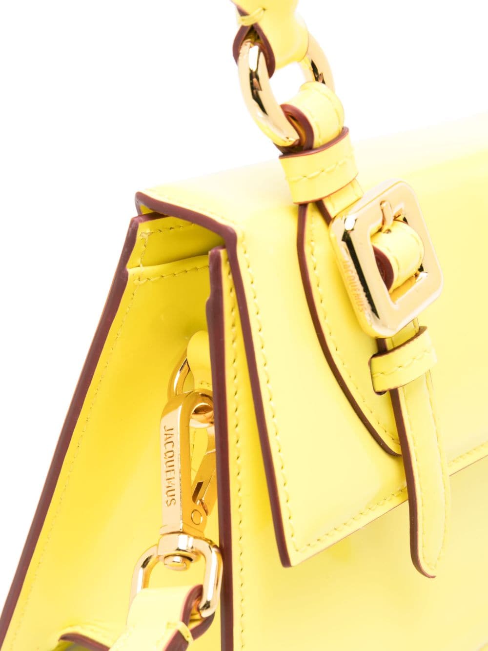 JACQUEMUS lemon yellow calf leather handbag