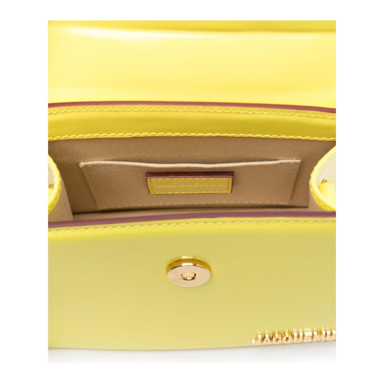 JACQUEMUS lemon yellow calf leather handbag