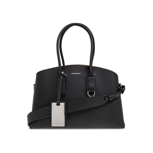 EMPORIO ARMANI CAPSULE black faux leather coated finish Bag Shopper Emporio Armani