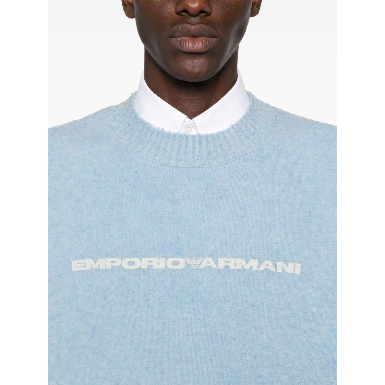 Emporio Armani Sweaters Clear Blue Topwear Emporio Armani