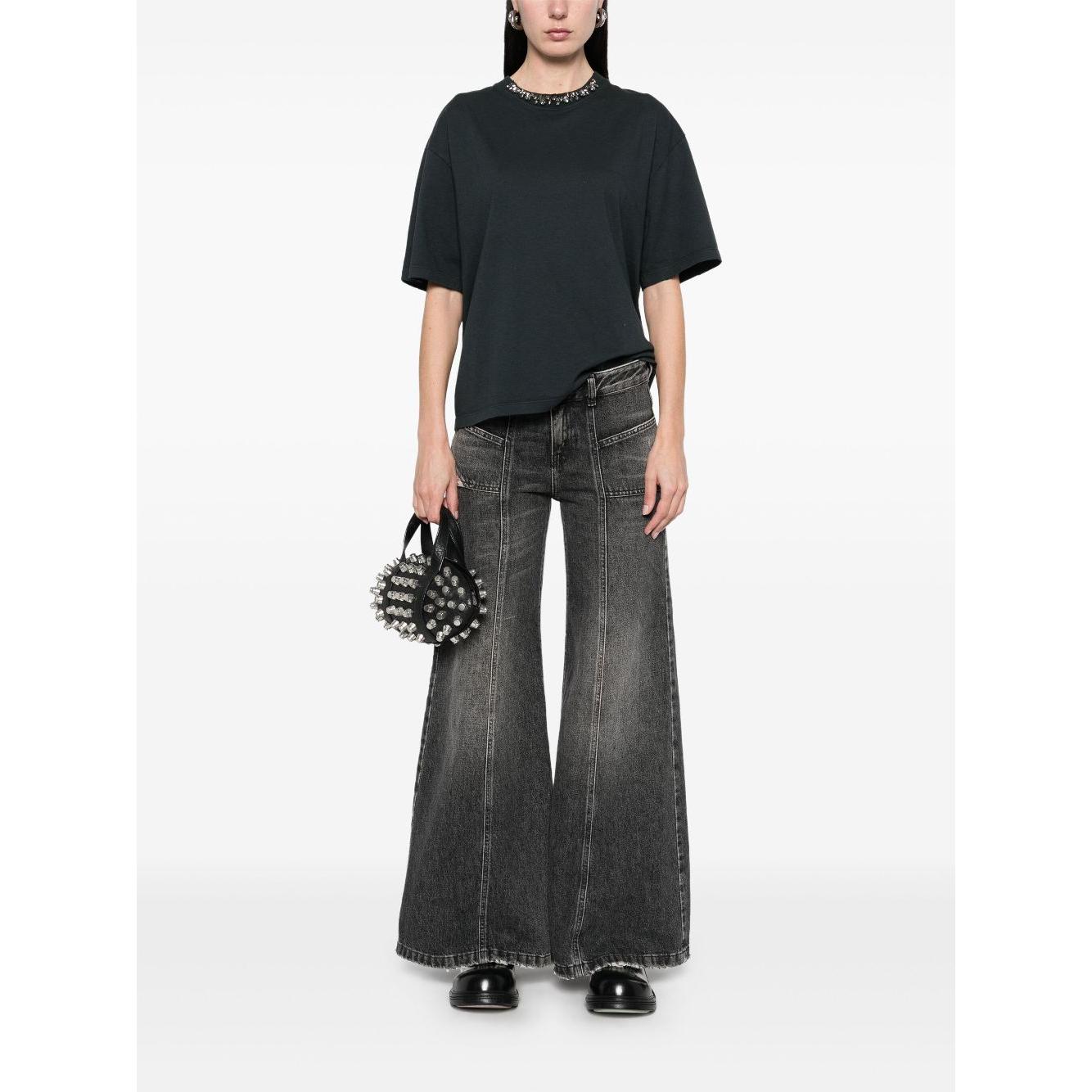Golden Goose T-shirt with crystals Topwear Golden Goose White Smoke