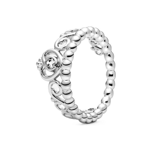 PANDORA JEWELS Mod. CROWN - RING WITH CUBIC ZIRCONIA - Size 58 DESIGNER FASHION JEWELLERY PANDORA