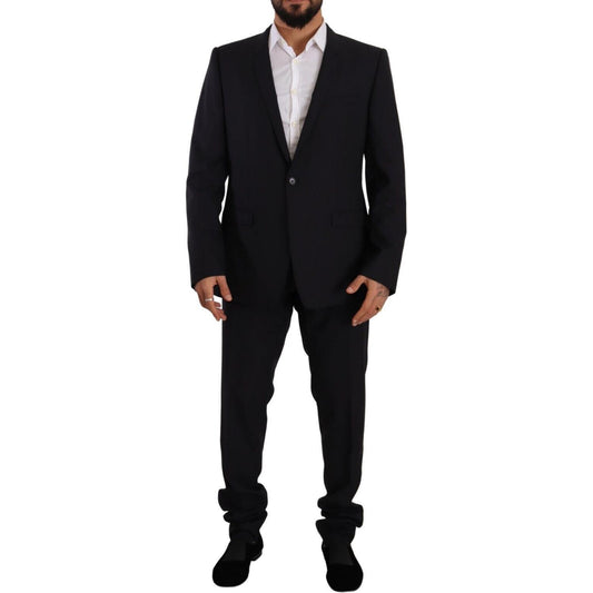 Dolce & Gabbana Blue GOLD Wool Single Breasted 2 Piece Suit Dolce & Gabbana