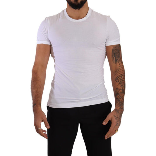 Dolce & Gabbana White Round Neck Cotton Stretch T-shirt Underwear Dolce & Gabbana