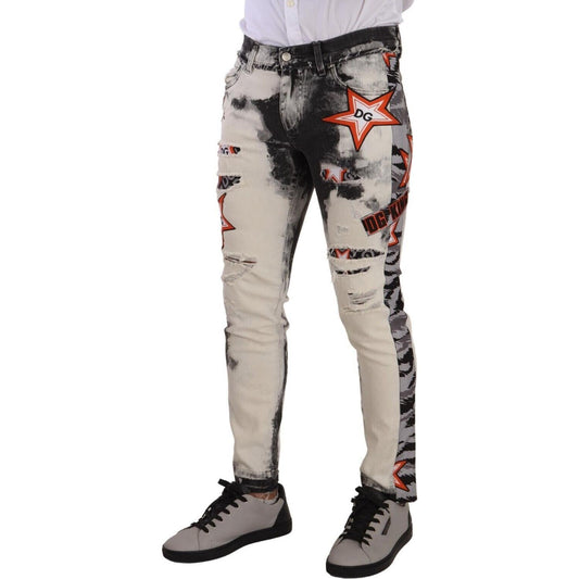 Dolce & Gabbana Chic Slim Fit Star Motif Denim Jeans Dolce & Gabbana