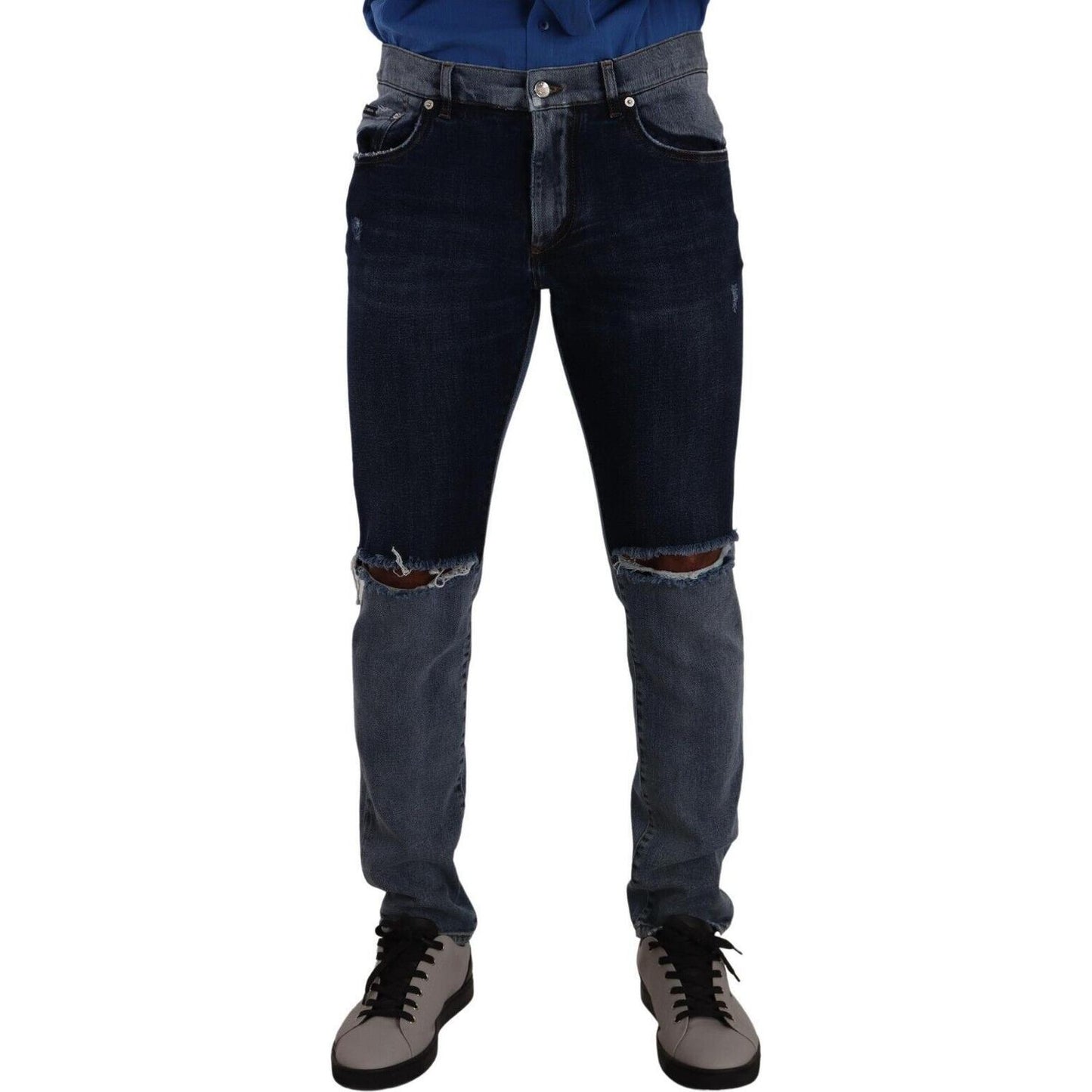 Dolce & Gabbana Chic Slim Fit Tattered Denim Dolce & Gabbana