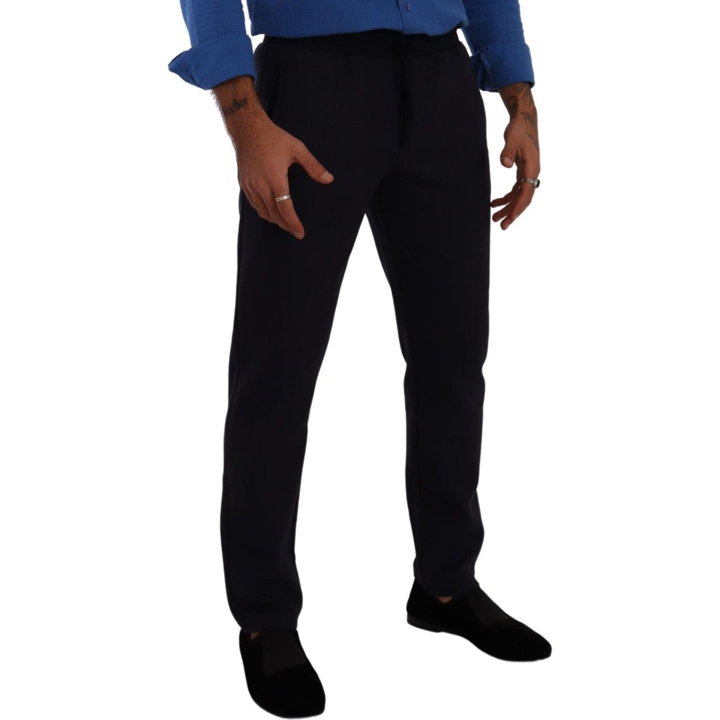 Dolce & Gabbana Blue Cotton Stretch Jogging Trouser Pants 1728,67345645728,Athletic Pants - Pants - Clothing,Blue,Clothing,Dolce & Gabbana,IT46 | S,Jeans & Pants - Men - Clothing,Joggers (workout pants) - Sportswear - Clothing,Material: 94% Cotton 4% Nylo
