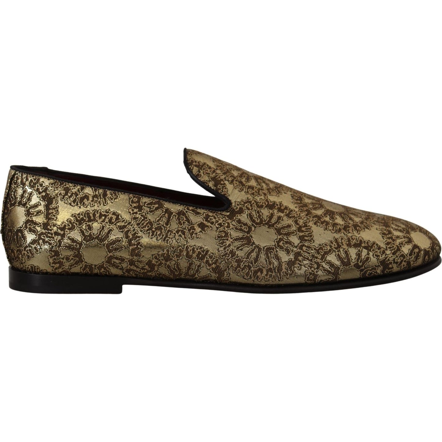 Dolce & Gabbana Gold Tone Loafers Slides Dress Shoes Dolce & Gabbana