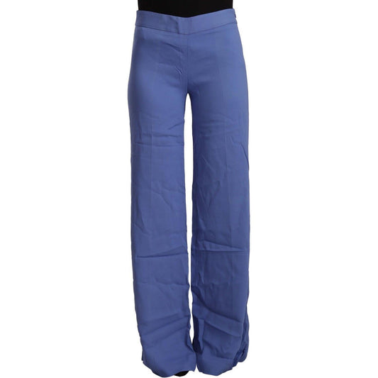 P.A.R.O.S.H. Chic Wide-Leg High Waist Blue Trousers P.A.R.O.S.H.