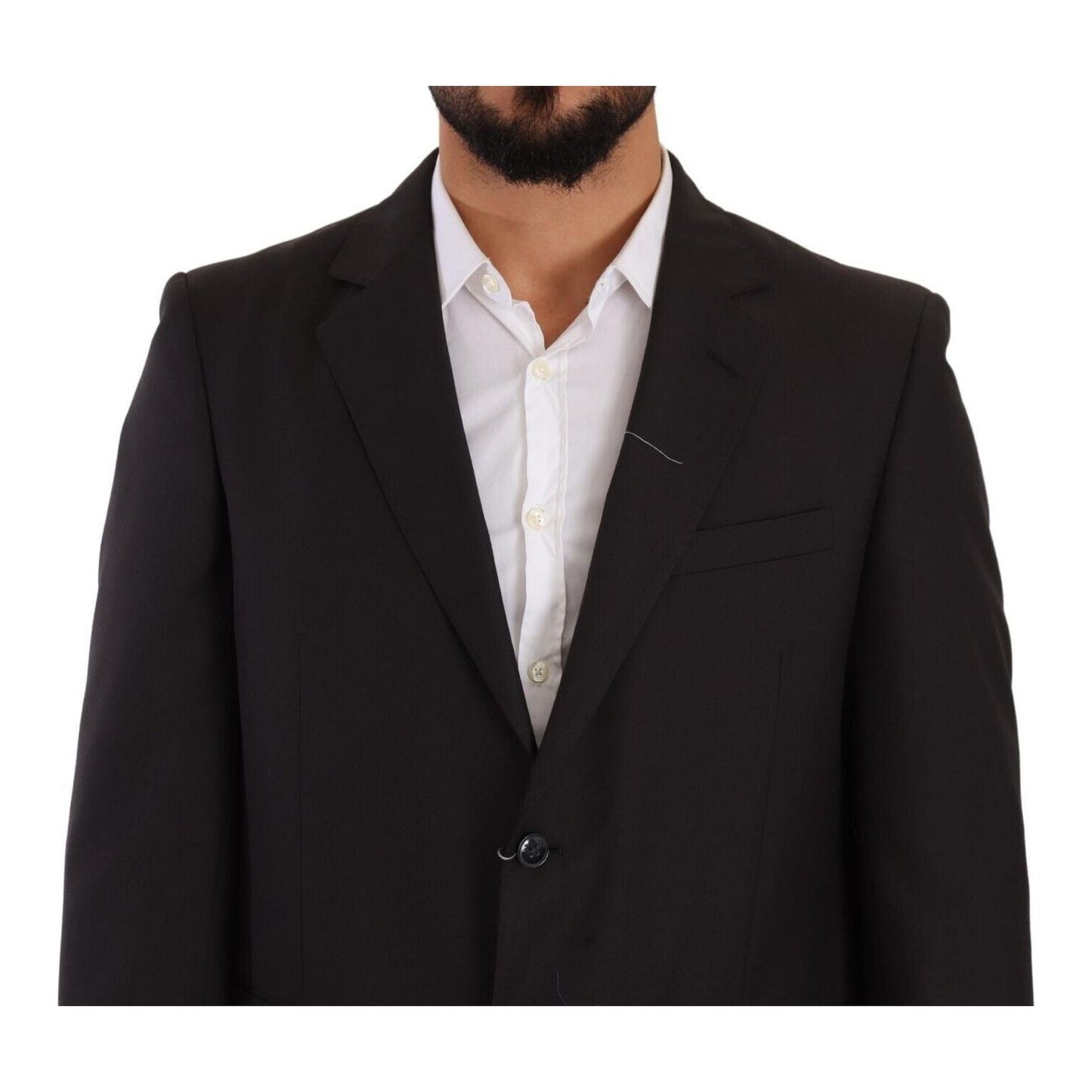 Domenico Tagliente Gray Polyester Single Breasted Formal Suit