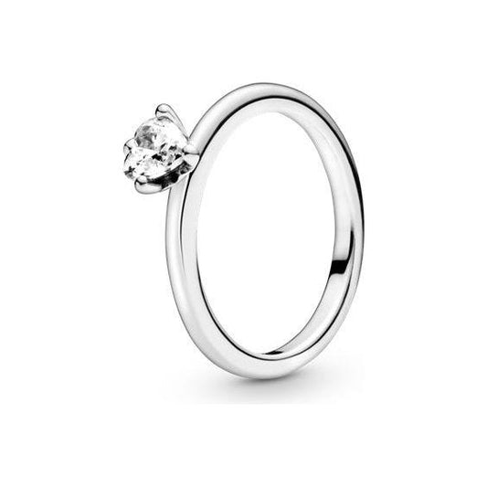 PANDORA JEWELS Mod. CLEAR HEART SOLITAIRE - RING - Size 48 DESIGNER FASHION JEWELLERY PANDORA