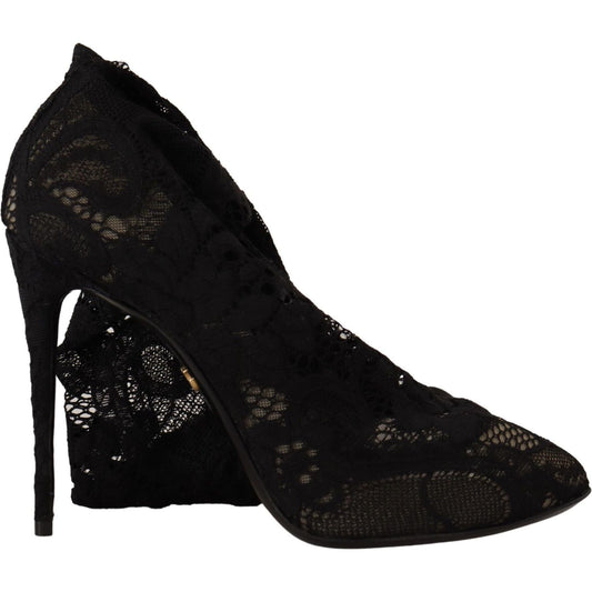 Dolce & Gabbana Elegant Stretch Sock Boots in Sleek Black Dolce & Gabbana