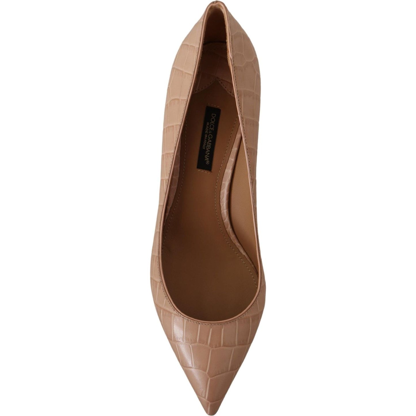 Dolce & Gabbana Elegant Beige Leather Pumps Dolce & Gabbana