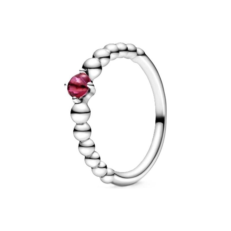 PANDORA JEWELS Mod. RED STONE - RING - Size 56 DESIGNER FASHION JEWELLERY PANDORA