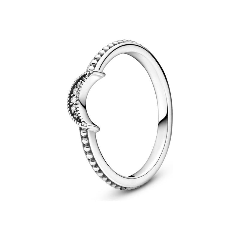 PANDORA JEWELS Mod. CRESCENT MOON BEADED - RING - Size 48 DESIGNER FASHION JEWELLERY PANDORA