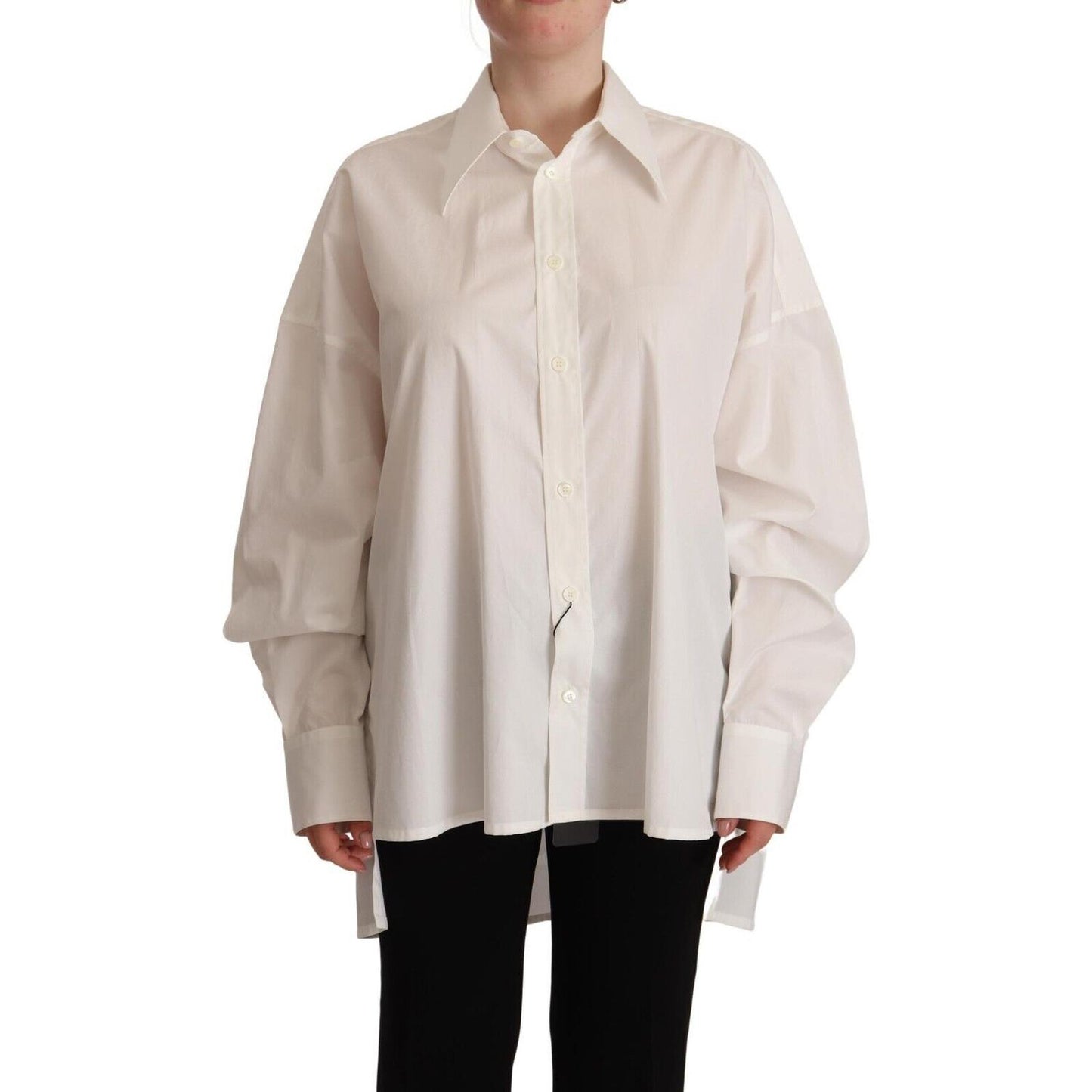 Dolce & Gabbana White Cotton Button Up Collared Long Sleeve Top 1728,67345645728,Clothing,Dolce & Gabbana,Dress Shirts - Shirts - Clothing,IT40|S,Material: 100% Cotton,New with tags,Shirts - Clothing,Tops & T-Shirts - Women - Clothing,White,Women,Women -