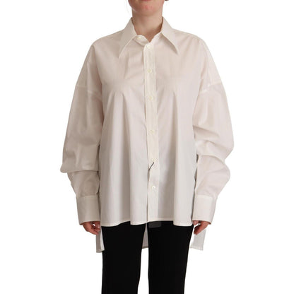 Dolce & Gabbana White Cotton Button Up Collared Long Sleeve Top 1728,67345645728,Clothing,Dolce & Gabbana,Dress Shirts - Shirts - Clothing,IT40|S,Material: 100% Cotton,New with tags,Shirts - Clothing,Tops & T-Shirts - Women - Clothing,White,Women,Women -