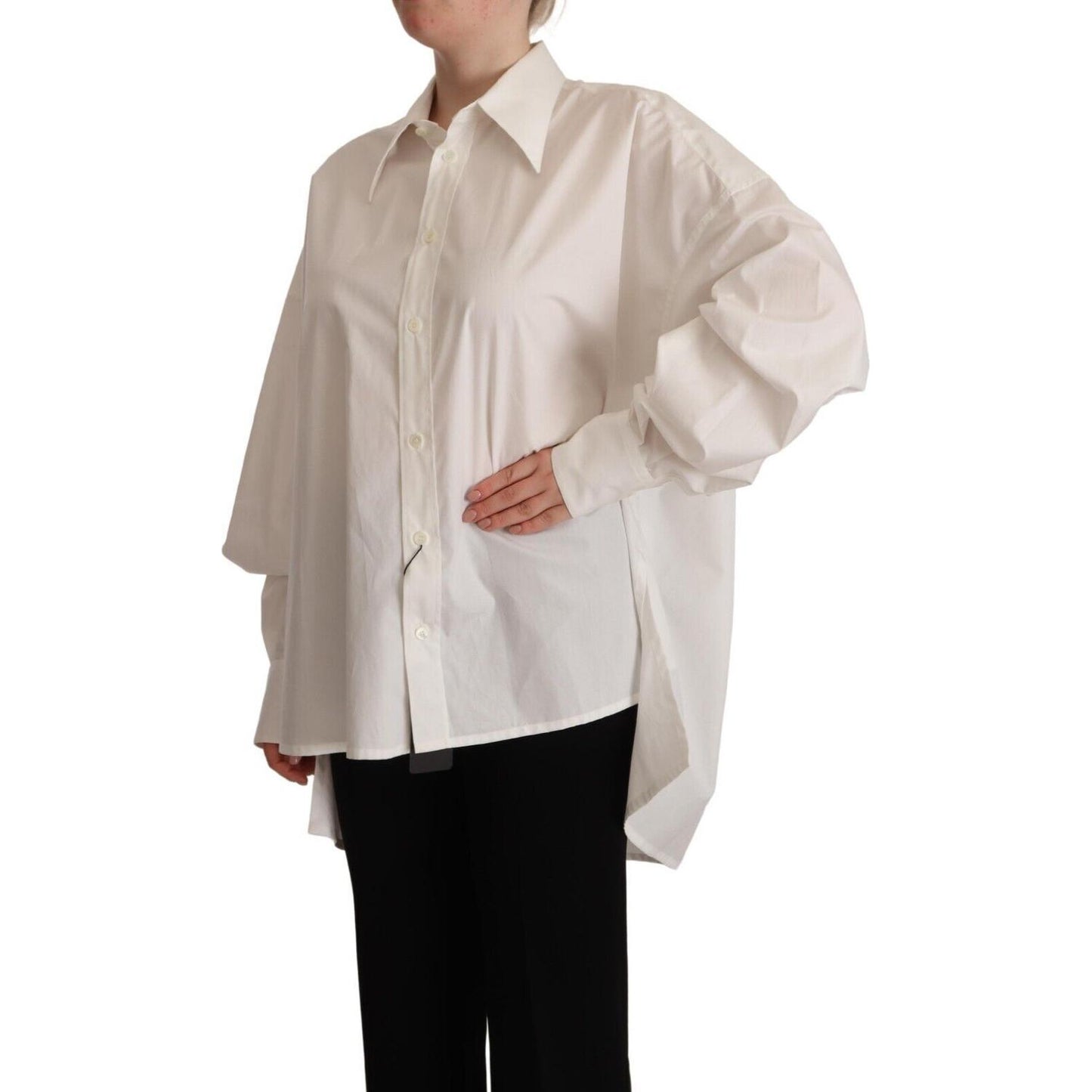 Dolce & Gabbana White Cotton Button Up Collared Long Sleeve Top 1728,67345645728,Clothing,Dolce & Gabbana,Dress Shirts - Shirts - Clothing,IT40|S,Material: 100% Cotton,New with tags,Shirts - Clothing,Tops & T-Shirts - Women - Clothing,White,Women,Women -