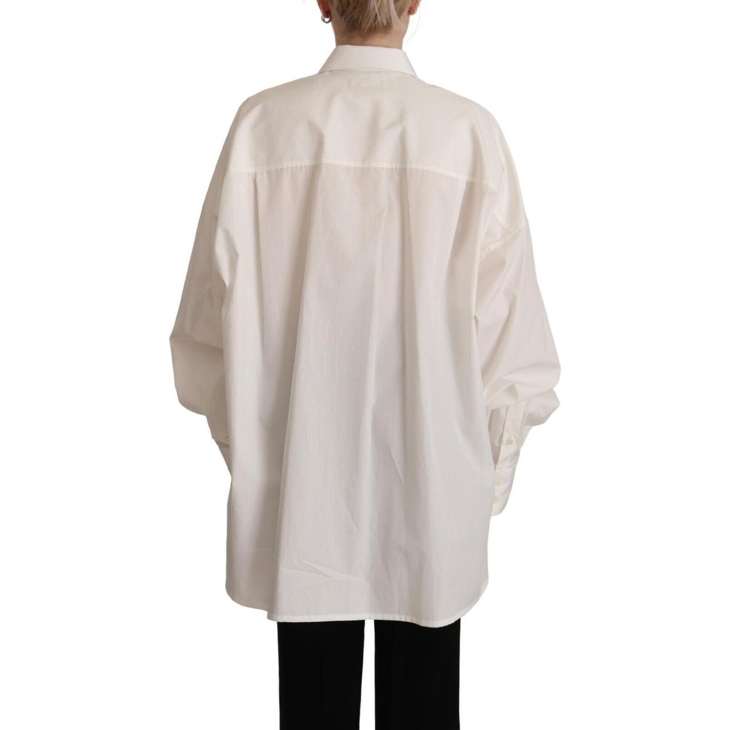 Dolce & Gabbana White Cotton Button Up Collared Long Sleeve Top 1728,67345645728,Clothing,Dolce & Gabbana,Dress Shirts - Shirts - Clothing,IT40|S,Material: 100% Cotton,New with tags,Shirts - Clothing,Tops & T-Shirts - Women - Clothing,White,Women,Women -