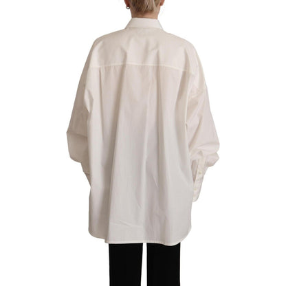 Dolce & Gabbana White Cotton Button Up Collared Long Sleeve Top 1728,67345645728,Clothing,Dolce & Gabbana,Dress Shirts - Shirts - Clothing,IT40|S,Material: 100% Cotton,New with tags,Shirts - Clothing,Tops & T-Shirts - Women - Clothing,White,Women,Women -