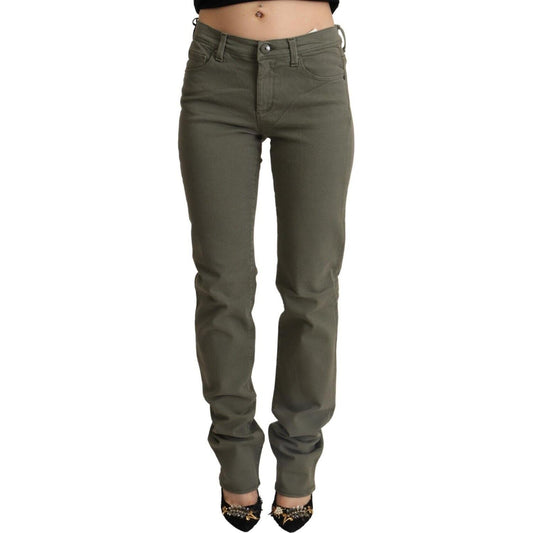 Ermanno Scervino Chic Grey Low Waist Skinny Jeans Ermanno Scervino