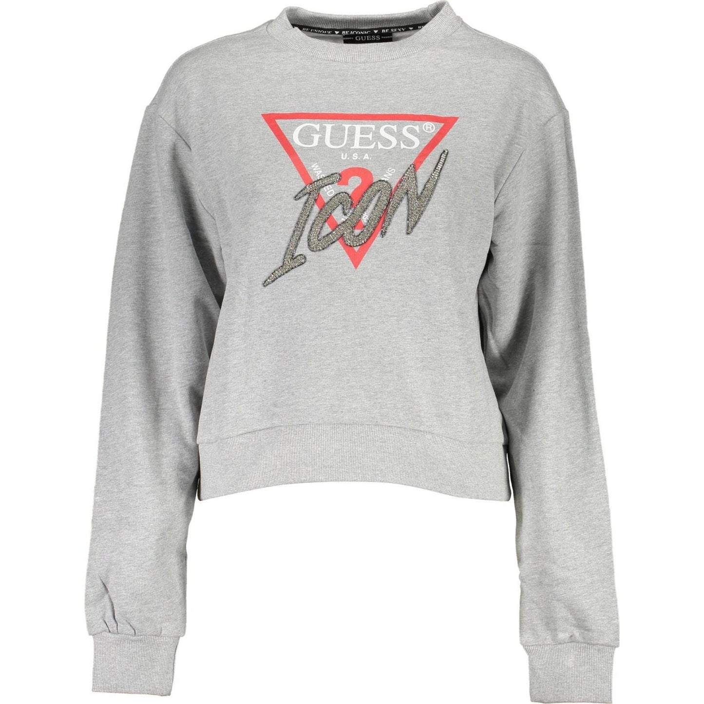 Guess Jeans Gray Cotton Women Sweater Guess Jeans