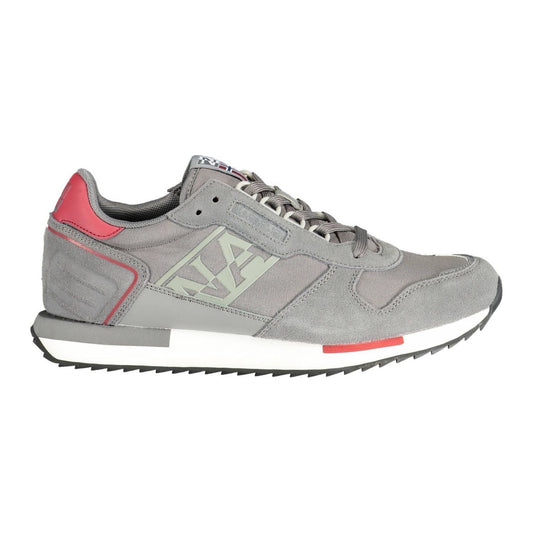 Napapijri Gray Leather Men Sneaker Napapijri